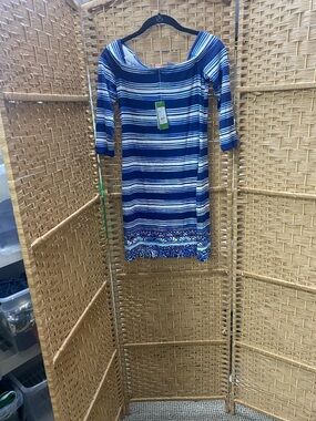 Lilly Pulitzer Blue and White Striped Mini Dress
